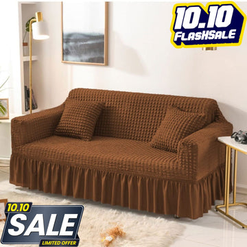 Fluffy Bubble Fabric Sofa Cover - Copper